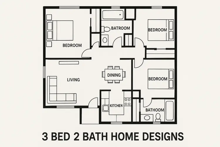 3 Bed 2 Bath Home Designs